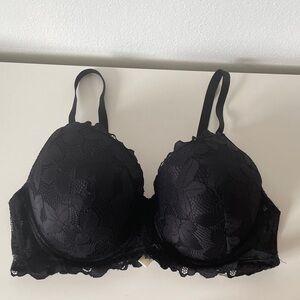 Adrienne Vittadini Black Floral Lace Bra